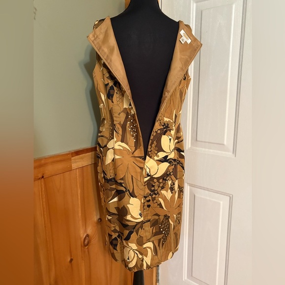 Talbots Cream and Brown Midi Dress with Timeless Elegance - Picture 6 of 11